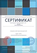 Сертификат о создании персонального сайта в " Сети образовательных сайтов"Учительский сайт" проекта "Инфоурок"