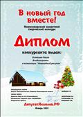 Диплом за участие в областном конкурсе рисунков " В Новый год вместе" 2020 год